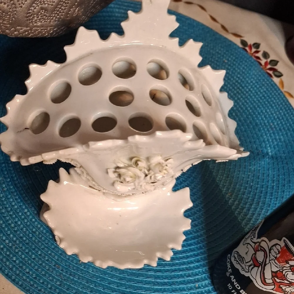 White Ceramic Floral Dish Set